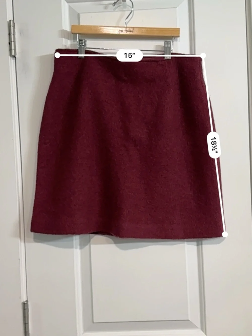 Joie Burgundy Wool Blend A-Line Skirt Size Medium